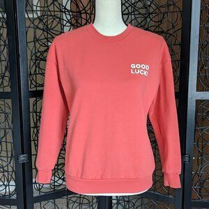 Van Ake Medium-Large orange-red We Wish You Good Luck sweatshirt